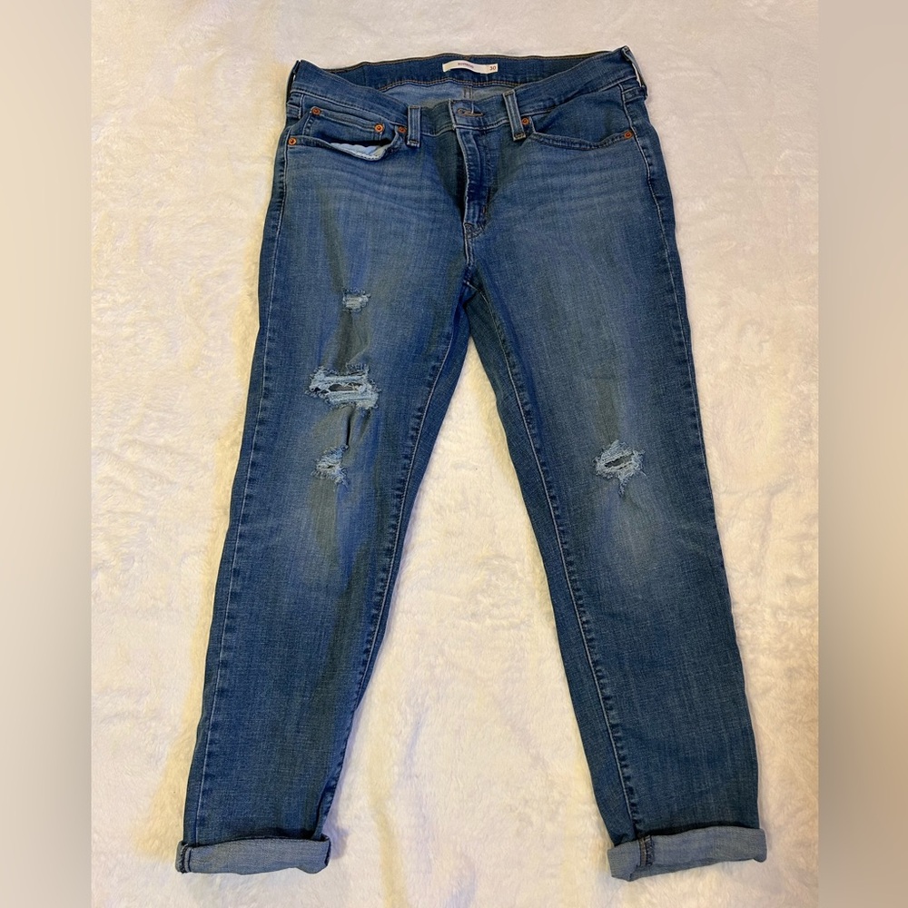 Levi's Boyfriend Jeans with Distressed Details